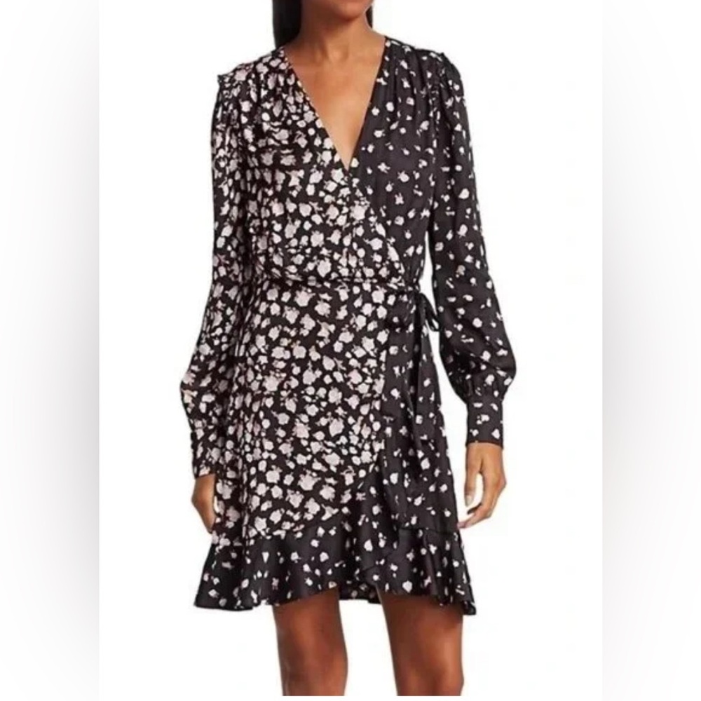 PAIGE Carrie Ann Dress, Black/Fragrant Rose-Blossom
